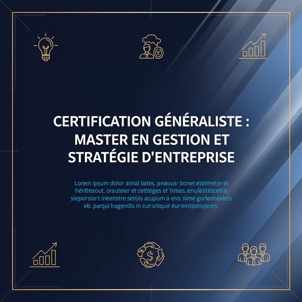 Certification Généraliste : Master en Gestion et Stratégie d'Entreprise